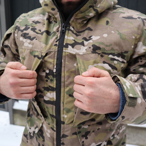 Куртка UkrCossacks бушлат тактическая зимняя мультикам с сумкой для транспортировки, р.52 р.XL