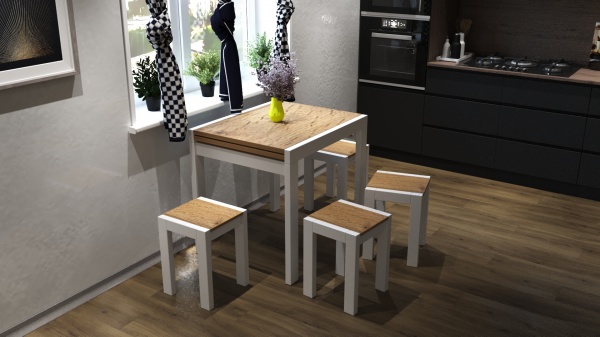 Табурет дерев’яний ViANT Крос Дерево (к-кт 2 шт) дуб тахо / венге темний 