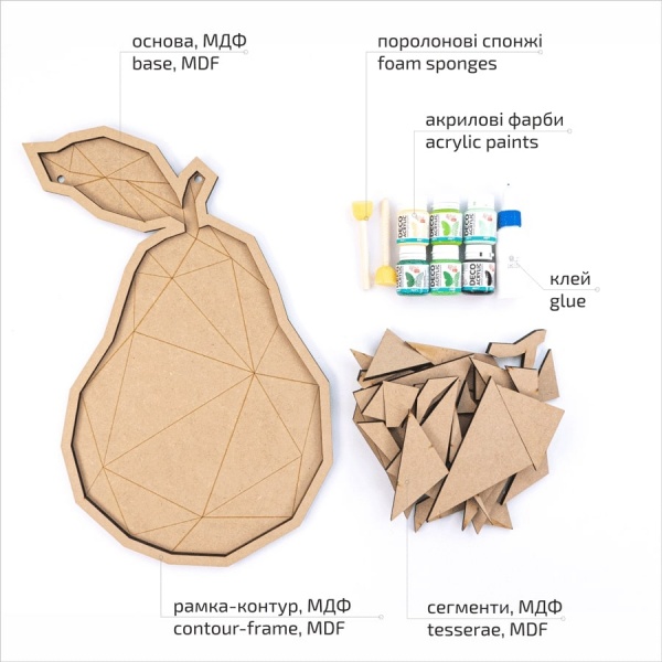 Панно-мозаика 3D-картина Груша 30х42 см Rosa Talent 