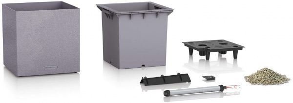 Вазон декоративный Lechuza Canto Square 40 квадратный 7л серый камень (13720) 