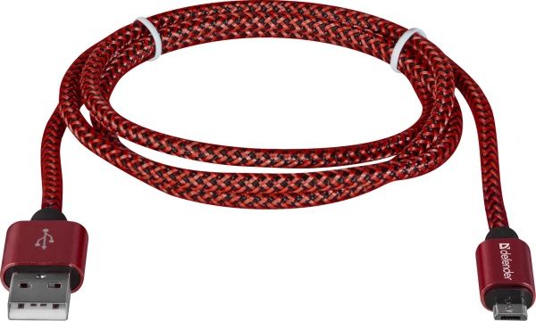 Кабель Defender microUSB 1 м червоний (87801) 