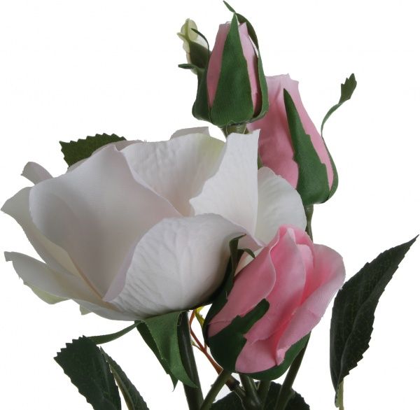 Растение искусственное Ветка розы светло-розовая 65 см