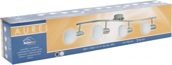 Спот Rabalux Aurel 4x40 Вт E14 хром 6344 