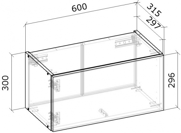 Шафа верхня під витяжку модифікована МС Сніжана 60х30х31,5 см, білий Грейд