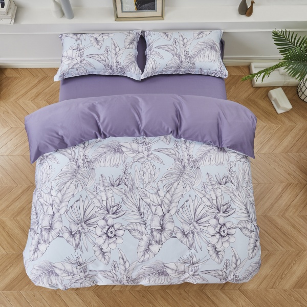 Комплект постільної білизни Mirano 2 білий із бузковим La Nuit 