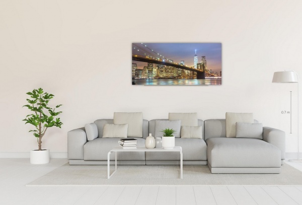 Репродукция Вечерний мост. Нью-Йорк 50x100 см Арт Фемелі 