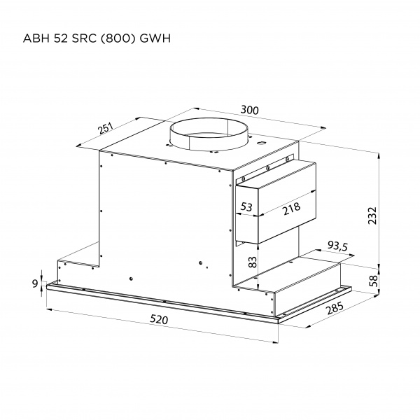 Вытяжка Pyramida ABH 52 SRC (800) GWH