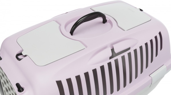 Переноска Trixie для собак Capri 2 XS–S 37 x 34 x 55 см светло-серая с лиловым 39823 