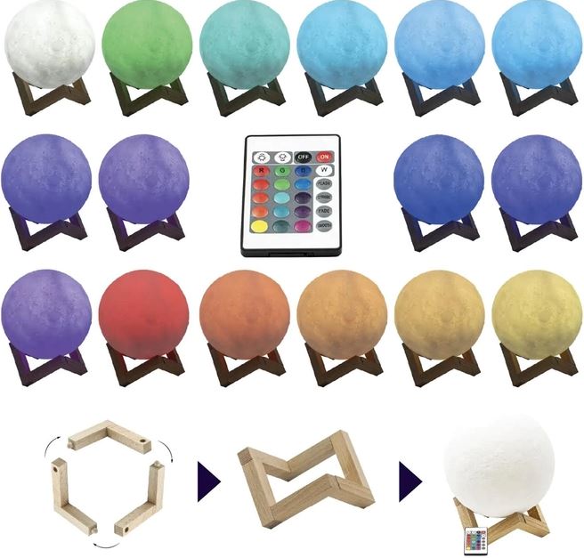 Ночник 3D Led Berger 0,5 Вт белый 1039-NL-12 Moon 3D RGB