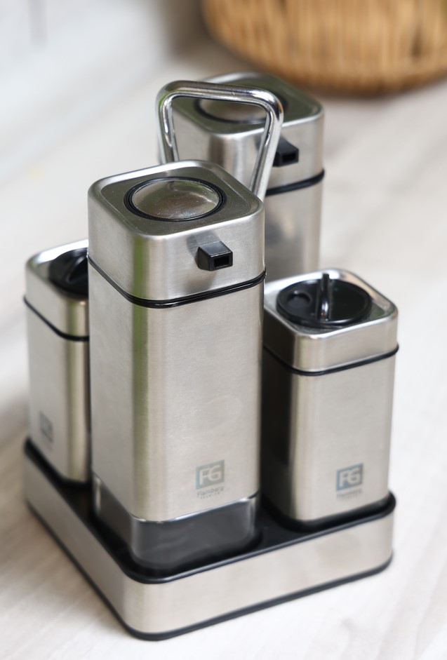 Набор для специй Flamberg Premium на подставке Essential 100 и 220 мл