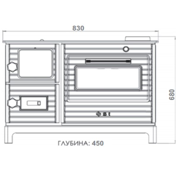 Печь-камин с духовкой Duval EK-102F