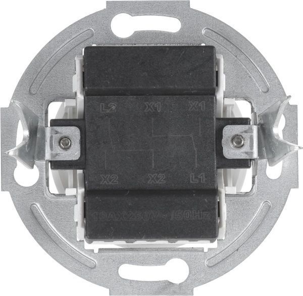 Механізм вимикача прохідний двоклавішний UP! (Underprice) Retro без підсвітки білий HSN-SWP.H1G2W2-WH