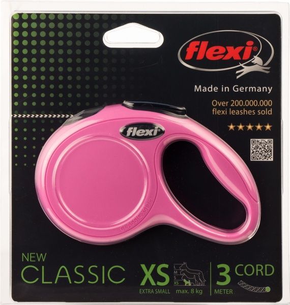 Поводок-рулетка Flexi Classic XS розовый до 8 кг 3 м