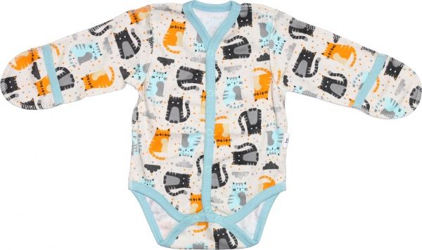 Боди Bambinelli Котики р.56 бежевый с принтом 