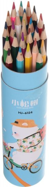 Набор карандашей 24 цвета HJ-6124 голубой