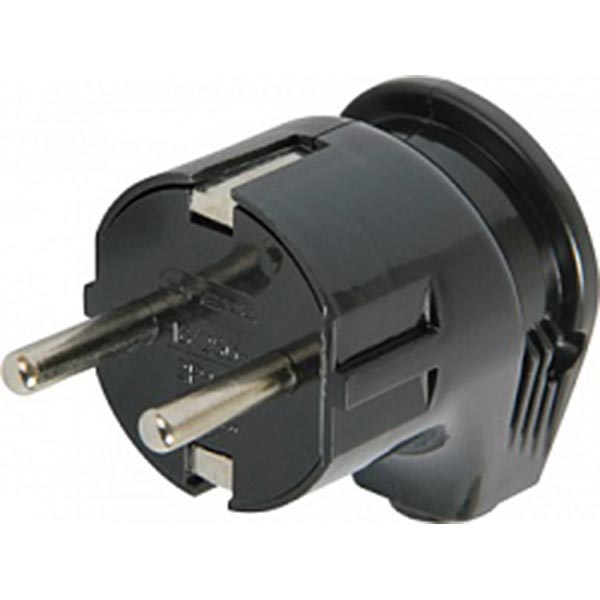 Вилка бытовая E.NEXT e.plug.angle.008.16 с заземлением 220В 16А IP20 ABS-пластик черный