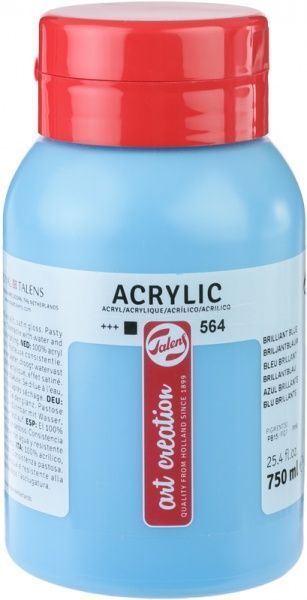Краска акриловая (564) Бриллиантовый синий 750 мл Talens Art Creation Royal Talens
