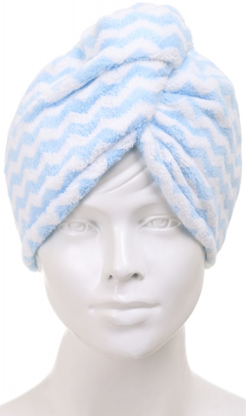 Чалма Zigzag 25x65 см голубой с белым Luna 