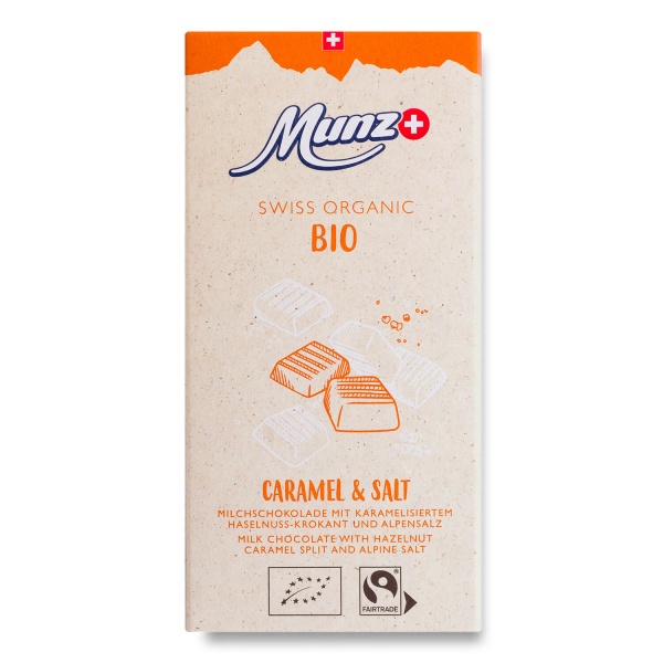 Шоколад MUNZ органічний з карамеллю та сіллю 100 г