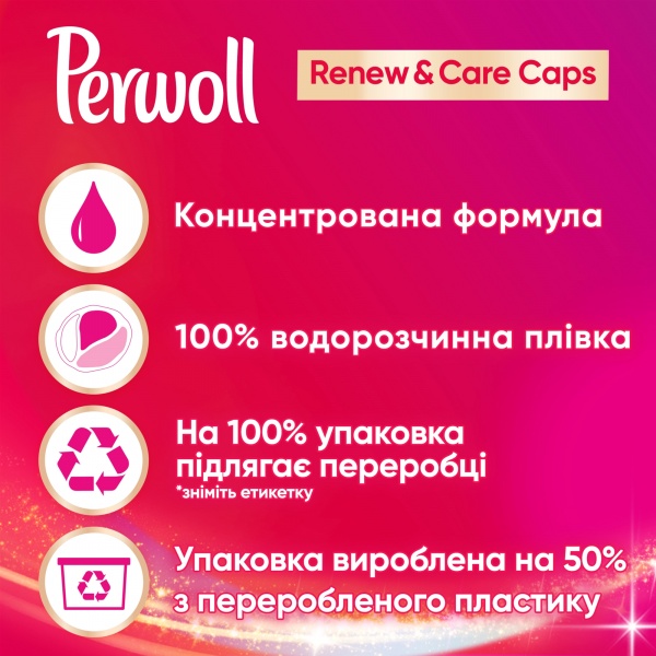 Капсули для машинного прання Perwoll для кольорових речей 12 шт. 