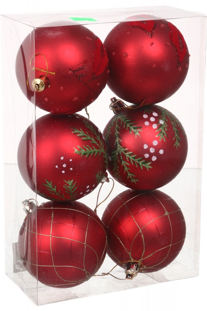 Набір ялинкових куль T23-05D d 80 мм 6 шт./уп.