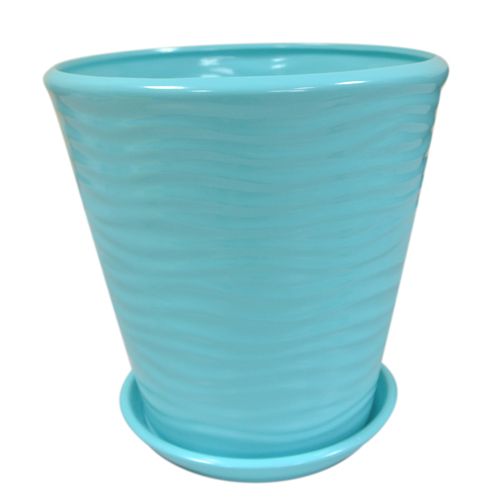 Горщик керамічний Оріана-Запоріжкераміка Нова Хвиля круглий 5,5л бірюзовий 