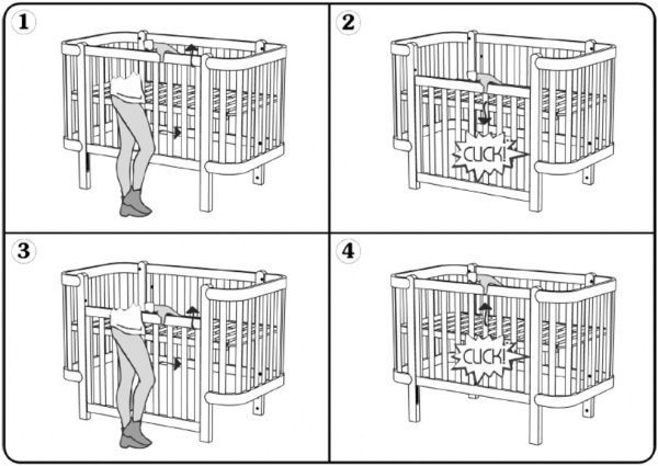 Кроватка детская Veres ЛД5 Монако бело-серый 05.3.1.211.17