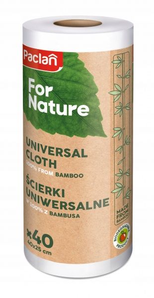 Салфетки в рулоне универсальные Paclan For Nature 40х25 см 40 шт./уп. белый