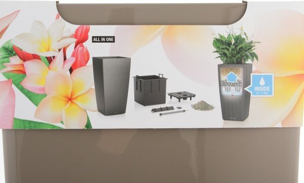 Кашпо Lechuza Cubico 30 (18214) квадратный 14 л серо-коричневый 