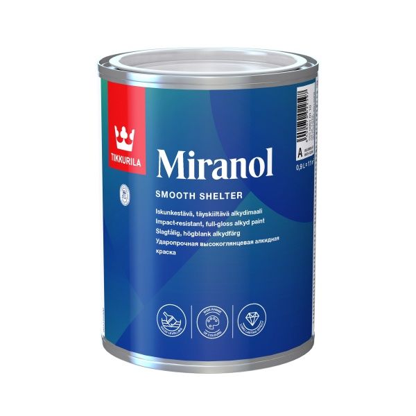 Эмаль TIKKURILA алкидная Miranol база С база под тонировку высокий глянец 0,9л
