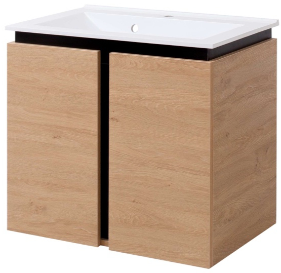 Тумба підвісна Сансервіс Black wood 60 з умивальником Еліт 60