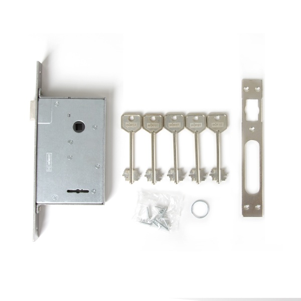 Дверний замок вхідний Horst HR-02S нікель