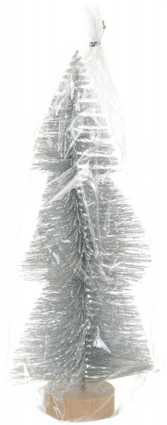 Ялинка декоративна настільна срібна 13x30 см