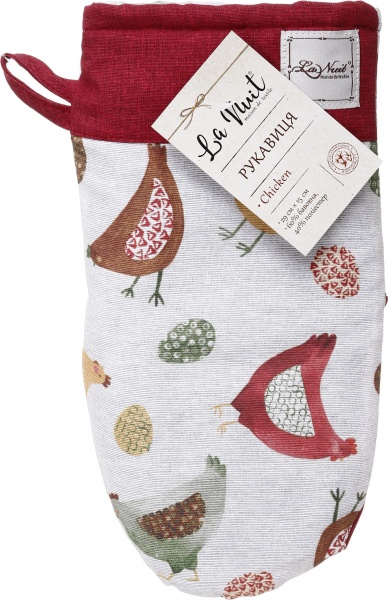 Варежка-прихватка Курочки 15x29 см светло-серый La Nuit 