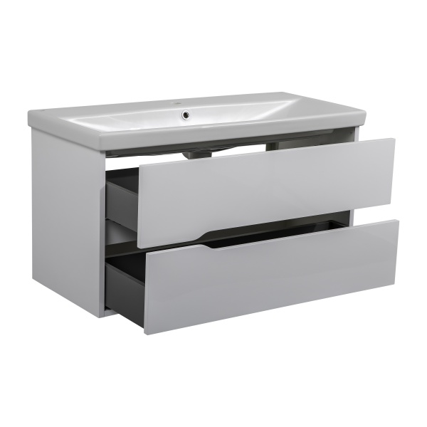 Тумба підвісна Aqua Rodos Сідней 100 білий глянець з умивальником