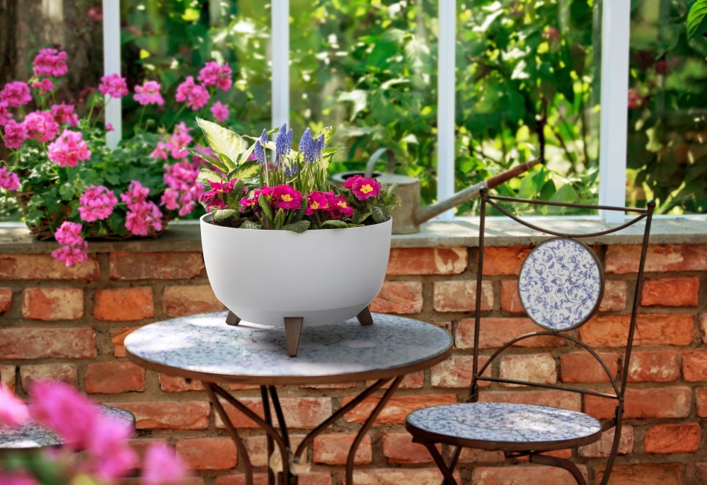 Вазон пластик ROMA круглий білий гладкий 5,1 л Ламела (9057979)