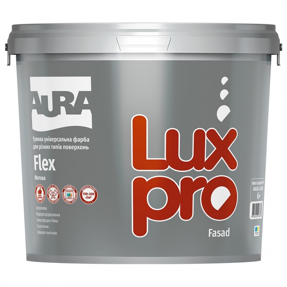 Фарба гумова акрилова Aura® Luxpro Flex мат білий 4,58л 6кг