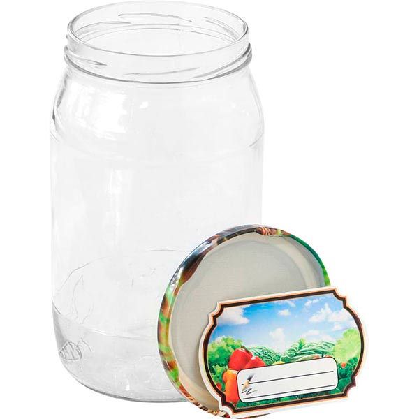 Банка з кришкою З наклейкою 900 мл 