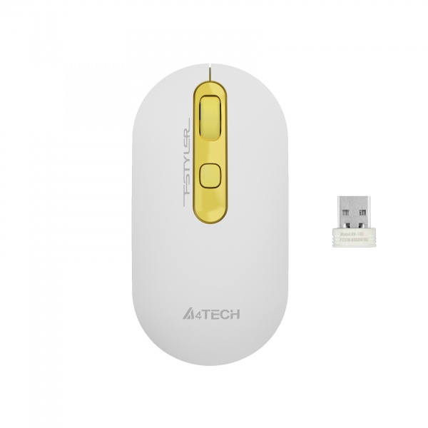 Миша A4Tech бездротова white/yellow (FG20 (Daisy)) 