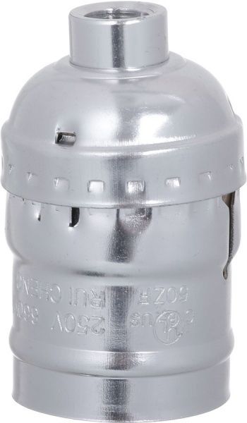 Патрон электрический EMT с гайкой 14 E27 металл серебряный 22-0143У