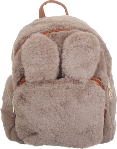 Рюкзак пушистый Soft Touch ушки на магнитах, кофейный