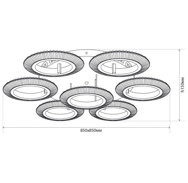 Люстра светодиодная Hopfen 125 Вт хром ROMANTIC 6+1B 125W 