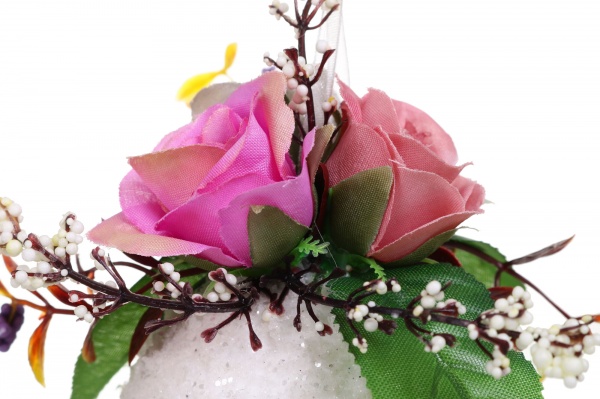 Декоративна підвіска Куля з декором 8 см білий HFW14