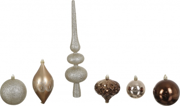 Набор новогодних украшений CAN222020 коричневый 19 шт./уп. 