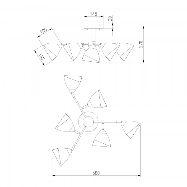 Светильник Strotskis Paola 6x40 Вт E27 золото 30126/6 (золото) 