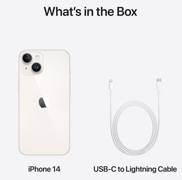 Смартфон Apple iPhone 14 256GB Starlight (MPW43RX/A)