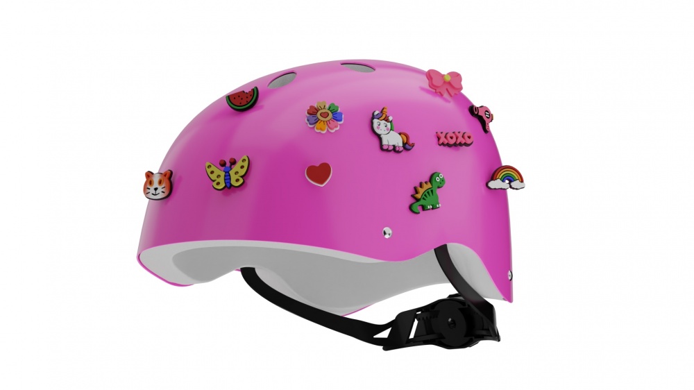 Шлем защитный STREETJAM детский с пинами «Сделай сам» розовый М (55-58 cм)