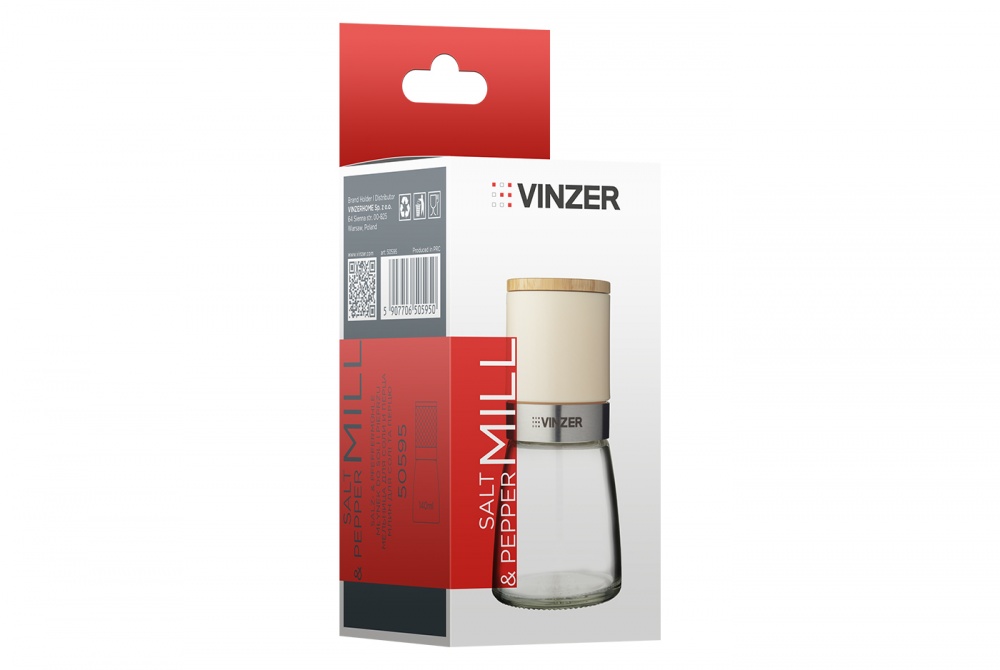 Мельница для соли и перца Vinzer 140 мл 50595