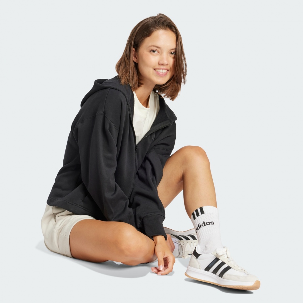 Джемпер Adidas ALL SZN French Terry Loose Full-Zip Hoodie BLACK JJ1251 р.M черный
