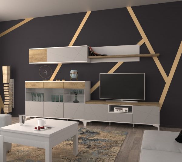 Тумба под ТВ Art in Head Picassa 2д 1ш пепельный софттач / аляска 